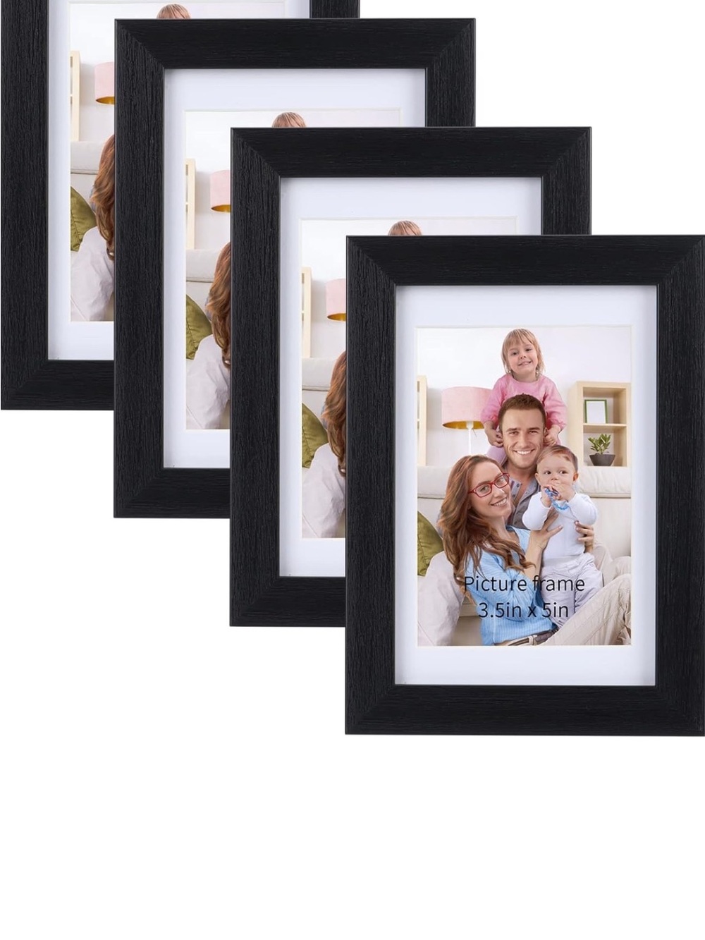 Classic Black Picture Frame Set - 4 Pack